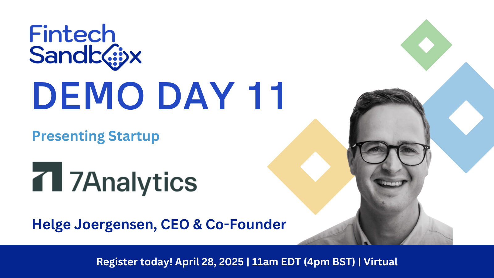 Helge Joergensen, Co-Founder & CEO of 7Analytics, a Demo Day 11 presenting startup.